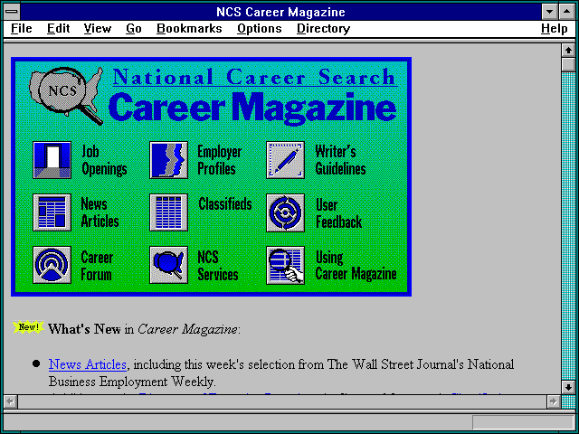 Screenshot of NCS Career Magazine