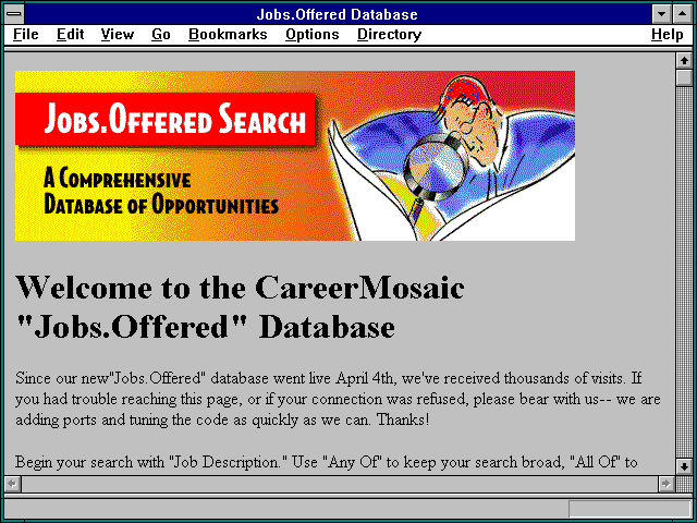 Screenshot of Jobs.Offered Database