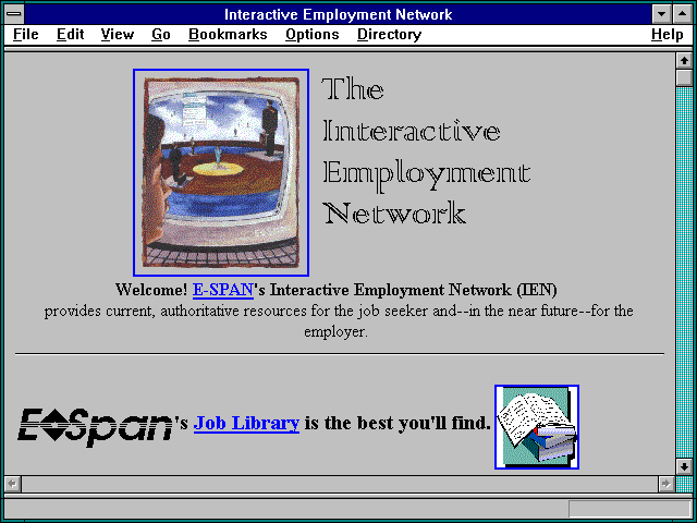 Screenshot of E-SPAN's Interactive Employment Network (IEN)