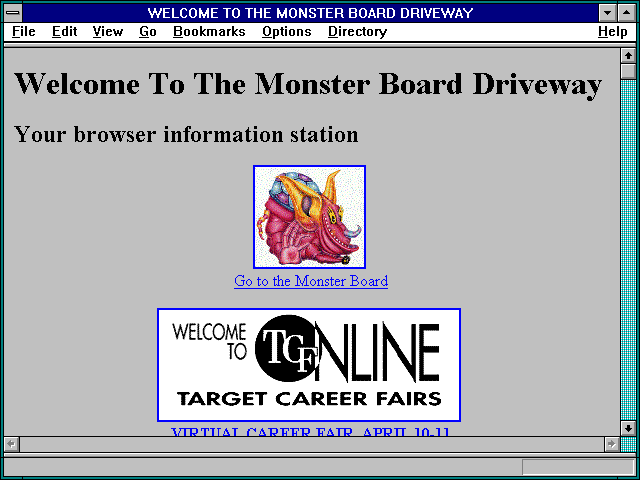 Screenshot of WELCOME TO THE MONSTER BOARD DRIVEWAY
