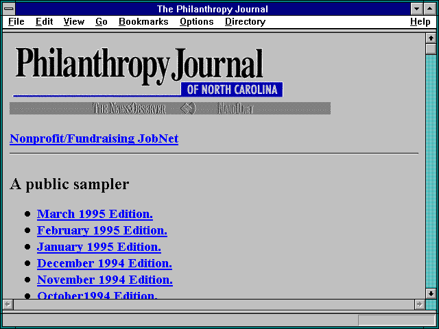 Screenshot of The Philanthropy Journal