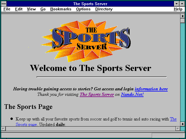 Screenshot of The Sports Server