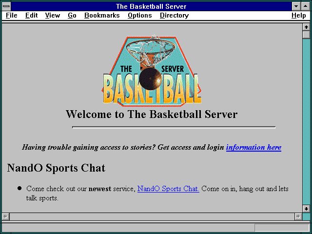 Screenshot of The Basketball Server