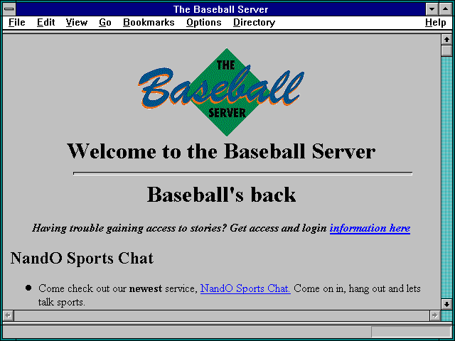 Screenshot of The Baseball Server