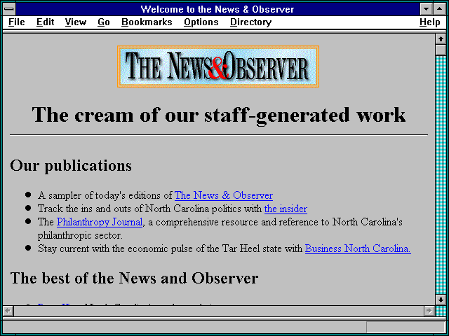 Screenshot of Welcome to the News & Observer