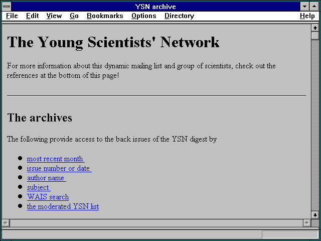 Screenshot of YSN archive