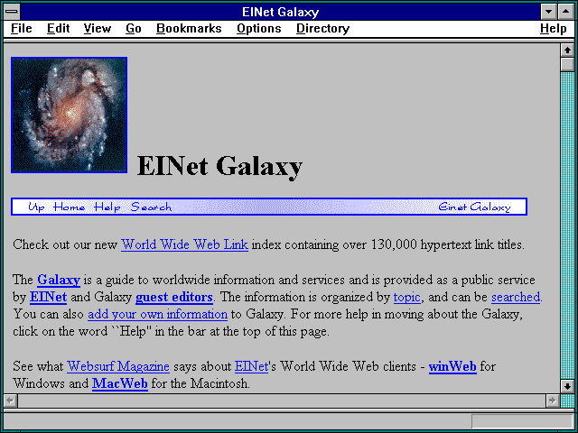 Screenshot of EINet Galaxy