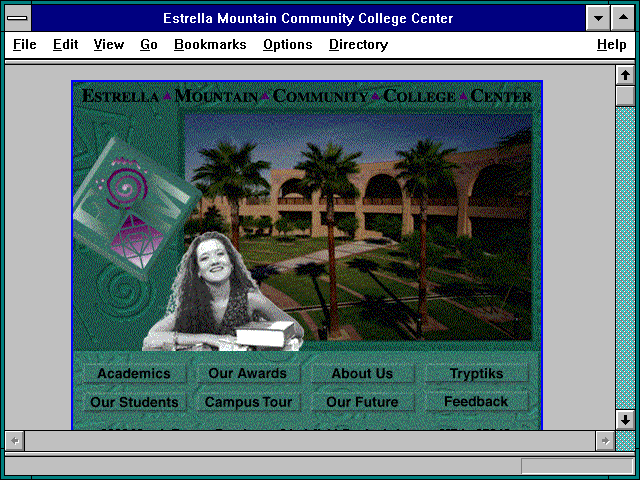Screenshot of Estrella Mountain Community College Center's WWW Server