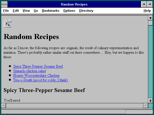 Screenshot of Random Recipes