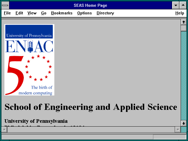Screenshot of SEAS Home Page