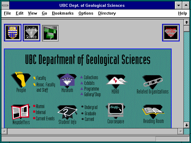 Screenshot of Geological Sciences Home Page