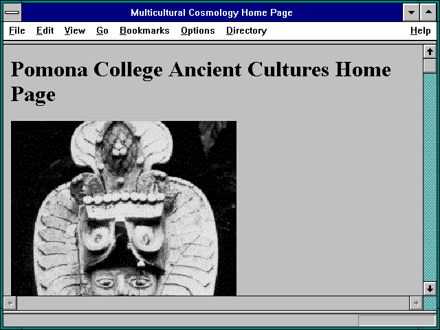 Screenshot of Multicultural Cosmology Home Page