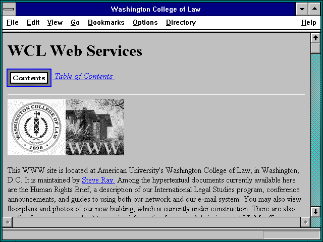 Screenshot of Washington College of Law