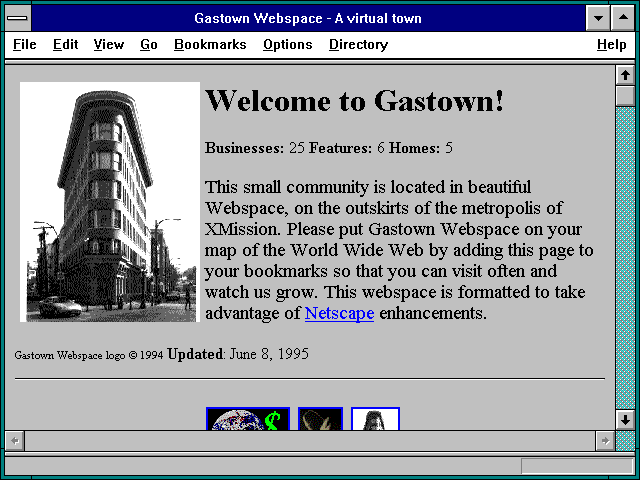 Screenshot of Gastown Webspace - A virtual town