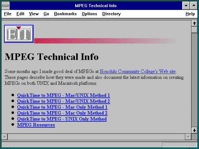 Screenshot of Entering the World Wide Web