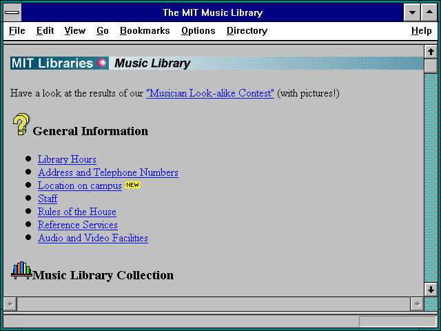 Screenshot of LIBRARY LOCATIONS AND PHONE NUMBERS