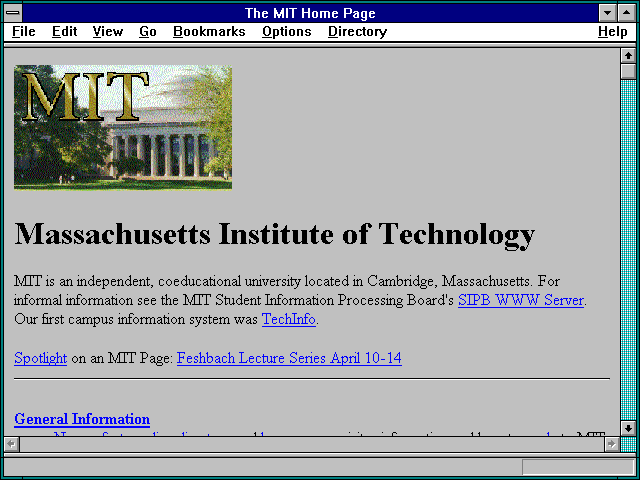 Screenshot of Massachusetts Institute of Technology