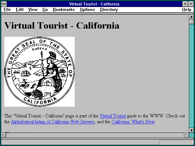 Screenshot of Virtual Tourist - California