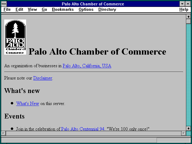 Screenshot of Palo Alto Chamber of Commerce