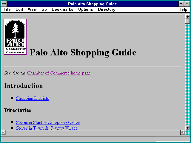 Screenshot of Palo Alto Shopping Guide