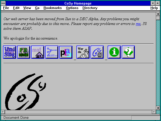 Screenshot of CoSy Homepage