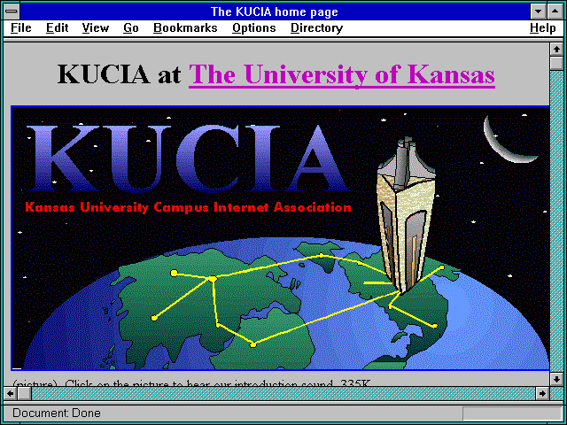 Screenshot of The KUCIA home page