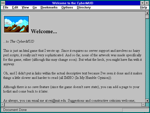 Screenshot of Choose your own Adventure (MIT)