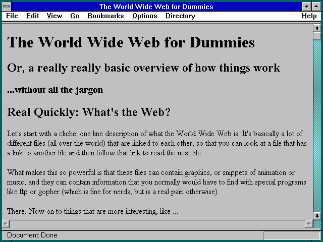Screenshot of The World Wide Web for Dummies