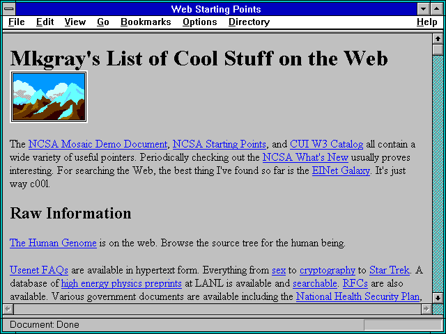 Screenshot of Web Starting Points