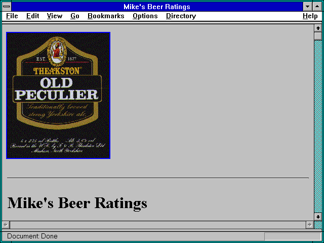 Screenshot of Mike's Beer Ratings