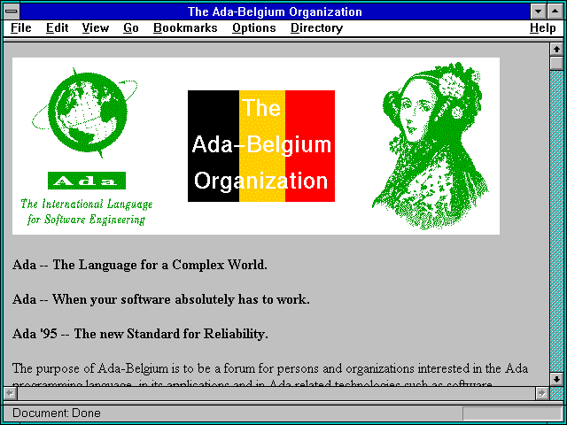 Screenshot of The Ada-Belgium Organization