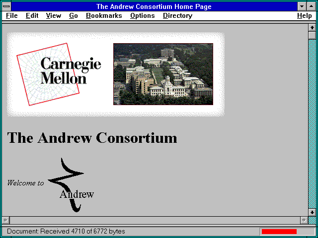 Screenshot of The Andrew Consortium Home Page