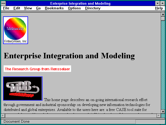 Screenshot of Enterprise Integration and Modeling