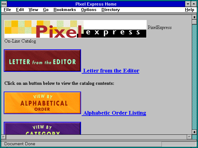 Screenshot of Pixel Express Home