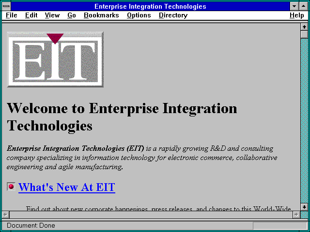 Screenshot of Enterprise Integration Technologies (EIT)