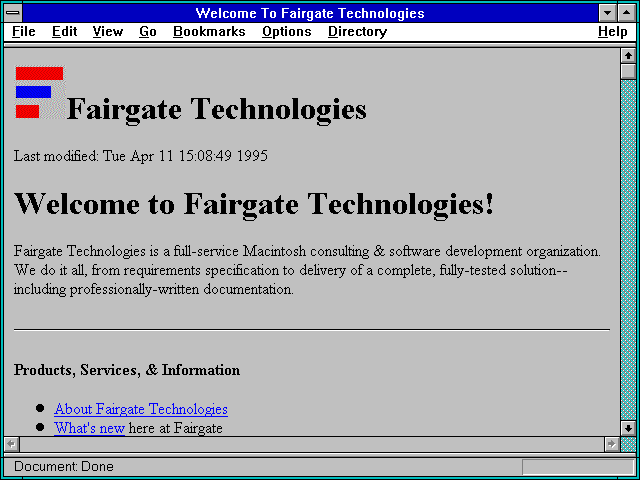 Screenshot of Welcome To Fairgate Technologies
