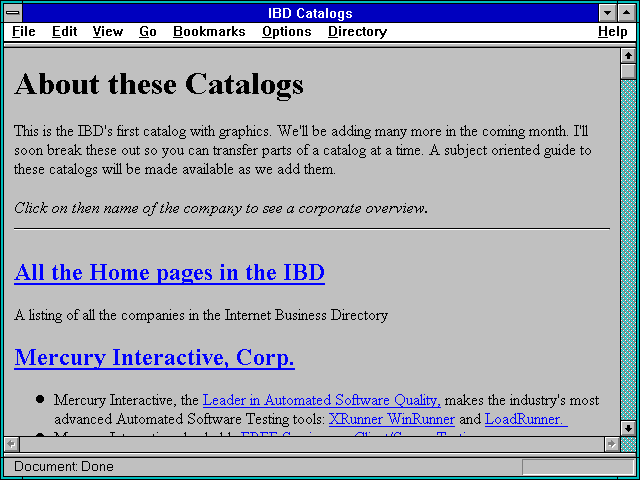 Screenshot of IBD Catalogs