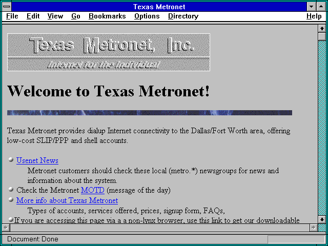 Screenshot of Texas Metronet