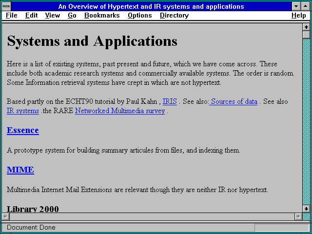 Screenshot of An Overview of Hypertext and IR systems and applications