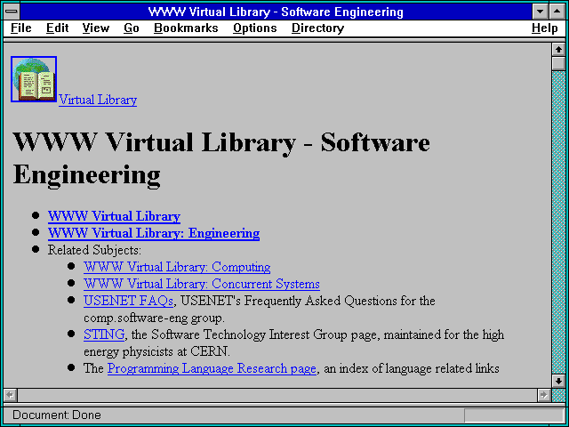 Screenshot of WWW Virtual Library - Software Engineering