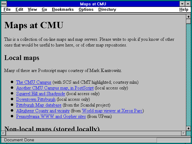 Screenshot of Maps at CMU