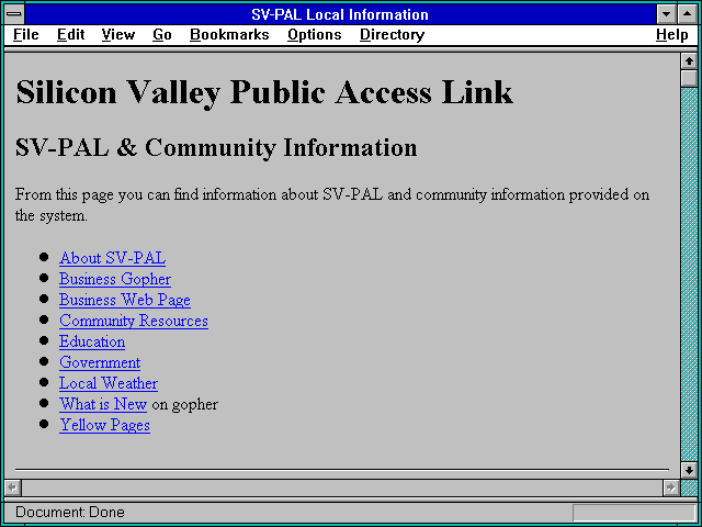 Screenshot of SV-PAL Local Information