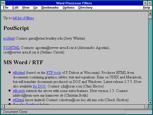 Screenshot of Word Processor Filters