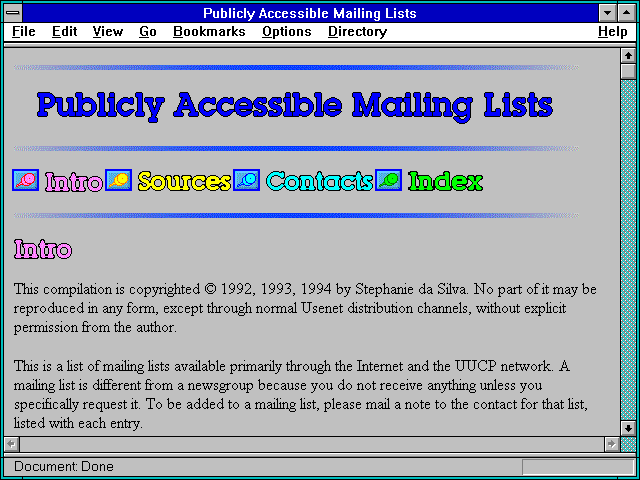 Screenshot of Publicly Accessible Mailing Lists