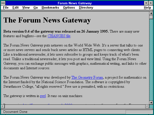 Screenshot of Geometry Forum