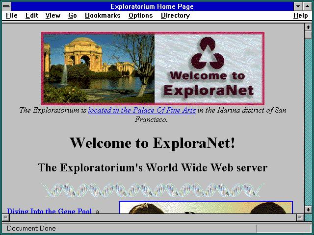 Screenshot of Exploratorium Home Page