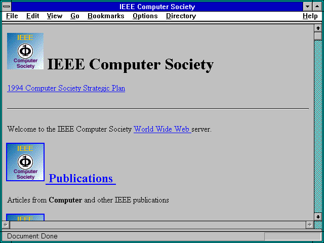 Screenshot of Proceedings from the 1996 IEEE Metadata Conference