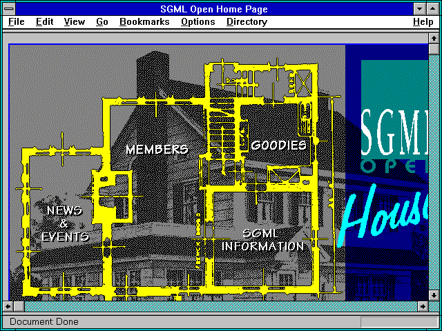 Screenshot of SGML Open Home Page