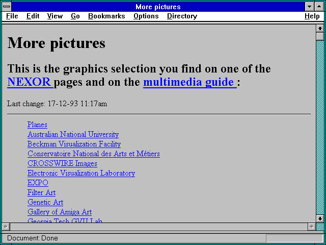 Screenshot of Links to More Picture Archives