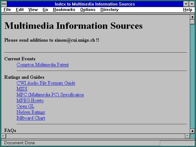 Screenshot of Index to Multimedia Information Sources